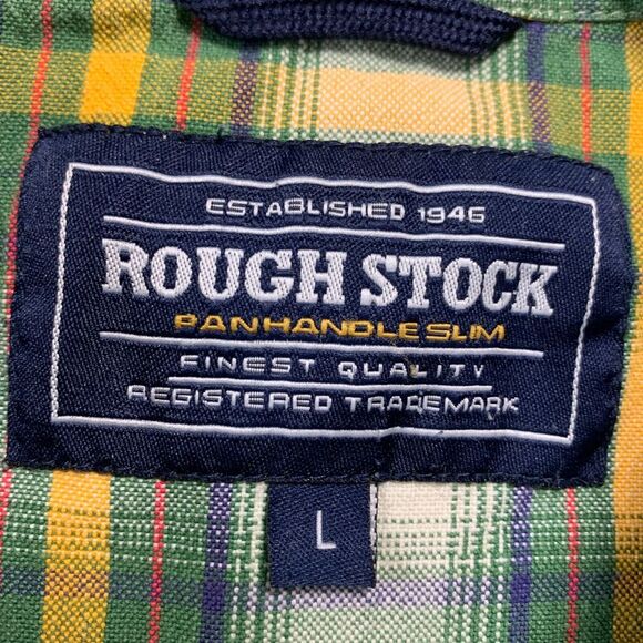 PANHANDLE SLIM Shirt Mens Large Button Up Plaid Rough Stock Western - Picture 3 of 10